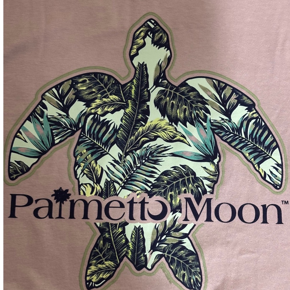 Palmetto Moon T-Shirt Women XL Orchid Purple Tropical Leaf Turtle NEW Cotton